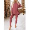 imagePRETTYGARDEN Womens 2 Piece Outfits 2026 Spring Long Sleeve Tunic Tops Legging Pants Fall Matching Lounge Sets SweatsuitsDusty Pink