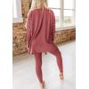 imagePRETTYGARDEN Womens 2 Piece Outfits 2026 Spring Long Sleeve Tunic Tops Legging Pants Fall Matching Lounge Sets SweatsuitsDusty Pink