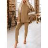 imagePRETTYGARDEN Womens 2 Piece Outfits 2026 Spring Long Sleeve Tunic Tops Legging Pants Fall Matching Lounge Sets SweatsuitsKhaki