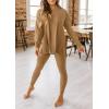 imagePRETTYGARDEN Womens 2 Piece Outfits 2026 Spring Long Sleeve Tunic Tops Legging Pants Fall Matching Lounge Sets SweatsuitsKhaki