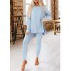 imagePRETTYGARDEN Womens 2 Piece Outfits 2026 Spring Long Sleeve Tunic Tops Legging Pants Fall Matching Lounge Sets SweatsuitsLight Blue