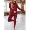 imagePRETTYGARDEN Womens 2 Piece Outfits 2026 Spring Long Sleeve Tunic Tops Legging Pants Fall Matching Lounge Sets SweatsuitsWine Red