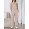 imagePRETTYGARDEN Womens 2 Piece Outfits Sweatsuits 2026 Fall Full Zip Sweatshirts Workout Pants Matching Lounge Sets TracksuitsApricot
