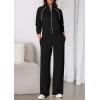 imagePRETTYGARDEN Womens 2 Piece Outfits Sweatsuits 2026 Fall Full Zip Sweatshirts Workout Pants Matching Lounge Sets TracksuitsBlack