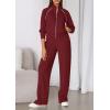 imagePRETTYGARDEN Womens 2 Piece Outfits Sweatsuits 2026 Fall Full Zip Sweatshirts Workout Pants Matching Lounge Sets TracksuitsBurgundy