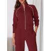 imagePRETTYGARDEN Womens 2 Piece Outfits Sweatsuits 2026 Fall Full Zip Sweatshirts Workout Pants Matching Lounge Sets TracksuitsBurgundy
