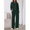imagePRETTYGARDEN Womens 2 Piece Outfits Sweatsuits 2026 Fall Full Zip Sweatshirts Workout Pants Matching Lounge Sets TracksuitsDark Green