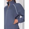 imagePRETTYGARDEN Womens 2 Piece Outfits Sweatsuits 2026 Fall Full Zip Sweatshirts Workout Pants Matching Lounge Sets TracksuitsDusty Blue