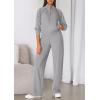 imagePRETTYGARDEN Womens 2 Piece Outfits Sweatsuits 2026 Fall Full Zip Sweatshirts Workout Pants Matching Lounge Sets TracksuitsGrey
