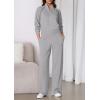 imagePRETTYGARDEN Womens 2 Piece Outfits Sweatsuits 2026 Fall Full Zip Sweatshirts Workout Pants Matching Lounge Sets TracksuitsGrey