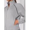 imagePRETTYGARDEN Womens 2 Piece Outfits Sweatsuits 2026 Fall Full Zip Sweatshirts Workout Pants Matching Lounge Sets TracksuitsGrey