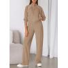 imagePRETTYGARDEN Womens 2 Piece Outfits Sweatsuits 2026 Fall Full Zip Sweatshirts Workout Pants Matching Lounge Sets TracksuitsKhaki