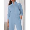 imagePRETTYGARDEN Womens 2 Piece Outfits Sweatsuits 2026 Fall Full Zip Sweatshirts Workout Pants Matching Lounge Sets TracksuitsLight Blue
