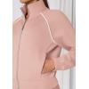 imagePRETTYGARDEN Womens 2 Piece Outfits Sweatsuits 2026 Fall Full Zip Sweatshirts Workout Pants Matching Lounge Sets TracksuitsLight Pink