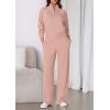 imagePRETTYGARDEN Womens 2 Piece Outfits Sweatsuits 2026 Fall Full Zip Sweatshirts Workout Pants Matching Lounge Sets TracksuitsLight Pink