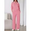 imagePRETTYGARDEN Womens 2 Piece Outfits Sweatsuits 2026 Fall Full Zip Sweatshirts Workout Pants Matching Lounge Sets TracksuitsPink