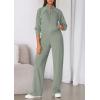 imagePRETTYGARDEN Womens 2 Piece Outfits Sweatsuits 2026 Fall Full Zip Sweatshirts Workout Pants Matching Lounge Sets TracksuitsSage Green