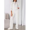 imagePRETTYGARDEN Womens 2 Piece Outfits Sweatsuits 2026 Fall Full Zip Sweatshirts Workout Pants Matching Lounge Sets TracksuitsWhite