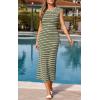 imagePRETTYGARDEN Womens 2026 Summer Bodycon Midi Dress Casual Striped Cap Sleeve Party Wedding Guest Dresses Vacation OutfitsStriped Army Green White