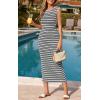 imagePRETTYGARDEN Womens 2026 Summer Bodycon Midi Dress Casual Striped Cap Sleeve Party Wedding Guest Dresses Vacation OutfitsStriped Black White