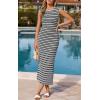 imagePRETTYGARDEN Womens 2026 Summer Bodycon Midi Dress Casual Striped Cap Sleeve Party Wedding Guest Dresses Vacation OutfitsStriped Black White