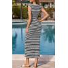 imagePRETTYGARDEN Womens 2026 Summer Bodycon Midi Dress Casual Striped Cap Sleeve Party Wedding Guest Dresses Vacation OutfitsStriped Black White