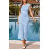imagePRETTYGARDEN Womens 2026 Summer Bodycon Midi Dress Casual Striped Cap Sleeve Party Wedding Guest Dresses Vacation OutfitsStriped Light Blue White