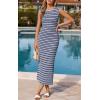 imagePRETTYGARDEN Womens 2026 Summer Bodycon Midi Dress Casual Striped Cap Sleeve Party Wedding Guest Dresses Vacation OutfitsStriped Navy White