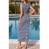 imagePRETTYGARDEN Womens 2026 Summer Bodycon Midi Dress Casual Striped Cap Sleeve Party Wedding Guest Dresses Vacation OutfitsStriped Navy White