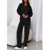 imagePRETTYGARDEN Womens Casual Two Piece Sets Fall 2026 Outfits Quarter Zip Sweatshirts Straight Leg Pants Sweatsuits TracksuitBlack