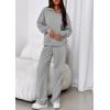 imagePRETTYGARDEN Womens Casual Two Piece Sets Fall 2026 Outfits Quarter Zip Sweatshirts Straight Leg Pants Sweatsuits TracksuitGrey