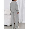 imagePRETTYGARDEN Womens Casual Two Piece Sets Fall 2026 Outfits Quarter Zip Sweatshirts Straight Leg Pants Sweatsuits TracksuitGrey