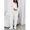 imagePRETTYGARDEN Womens Casual Two Piece Sets Fall 2026 Outfits Quarter Zip Sweatshirts Straight Leg Pants Sweatsuits TracksuitWhite