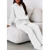 imagePRETTYGARDEN Womens Casual Two Piece Sets Fall 2026 Outfits Quarter Zip Sweatshirts Straight Leg Pants Sweatsuits TracksuitWhite