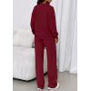 imagePRETTYGARDEN Womens Casual Two Piece Sets Fall 2026 Outfits Quarter Zip Sweatshirts Straight Leg Pants Sweatsuits TracksuitWine Red