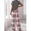 imagePRETTYGARDEN Womens Pajama Sets 2 Piece Lounge PJ Set 2026 Summer Soft Sleepwear Short Sleeve Top Loose Pants Spring OutfitsDusty Pink