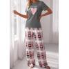 imagePRETTYGARDEN Womens Pajama Sets 2 Piece Lounge PJ Set 2026 Summer Soft Sleepwear Short Sleeve Top Loose Pants Spring OutfitsDusty Pink