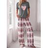 imagePRETTYGARDEN Womens Pajama Sets 2 Piece Lounge PJ Set 2026 Summer Soft Sleepwear Short Sleeve Top Loose Pants Spring OutfitsDusty Pink