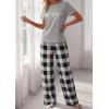 imagePRETTYGARDEN Womens Pajama Sets 2 Piece Lounge PJ Set 2026 Summer Soft Sleepwear Short Sleeve Top Loose Pants Spring OutfitsGrey