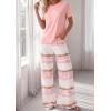 imagePRETTYGARDEN Womens Pajama Sets 2 Piece Lounge PJ Set 2026 Summer Soft Sleepwear Short Sleeve Top Loose Pants Spring OutfitsPink