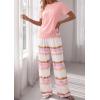 imagePRETTYGARDEN Womens Pajama Sets 2 Piece Lounge PJ Set 2026 Summer Soft Sleepwear Short Sleeve Top Loose Pants Spring OutfitsPink