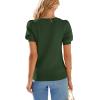 imagePRETTYGARDEN Womens Sweaters Spring 2026 Summer Puff Short Sleeve Sweater Trendy Cute Knit Work Blouses Business Casual TopsArmy Green