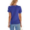 imagePRETTYGARDEN Womens Sweaters Spring 2026 Summer Puff Short Sleeve Sweater Trendy Cute Knit Work Blouses Business Casual TopsRoyal Blue