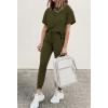 imagePRETTYGARDEN Womens Two Piece Lounge Sets 2026 Spring Summer Jogger Pants Vacation Outfits Travel Airplane Matching ClothesArmy Green