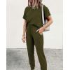 imagePRETTYGARDEN Womens Two Piece Lounge Sets 2026 Spring Summer Jogger Pants Vacation Outfits Travel Airplane Matching ClothesArmy Green