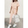 imagePRETTYGARDEN Womens Two Piece Lounge Sets 2026 Spring Summer Jogger Pants Vacation Outfits Travel Airplane Matching ClothesBeige