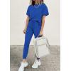 imagePRETTYGARDEN Womens Two Piece Lounge Sets 2026 Spring Summer Jogger Pants Vacation Outfits Travel Airplane Matching ClothesBlue