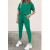 imagePRETTYGARDEN Womens Two Piece Lounge Sets 2026 Spring Summer Jogger Pants Vacation Outfits Travel Airplane Matching ClothesBright Green