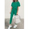 imagePRETTYGARDEN Womens Two Piece Lounge Sets 2026 Spring Summer Jogger Pants Vacation Outfits Travel Airplane Matching ClothesBright Green