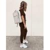 imagePRETTYGARDEN Womens Two Piece Lounge Sets 2026 Spring Summer Jogger Pants Vacation Outfits Travel Airplane Matching ClothesBrown